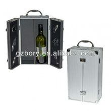 Hard Case Aluminium Double Bottle Wine Carry Case